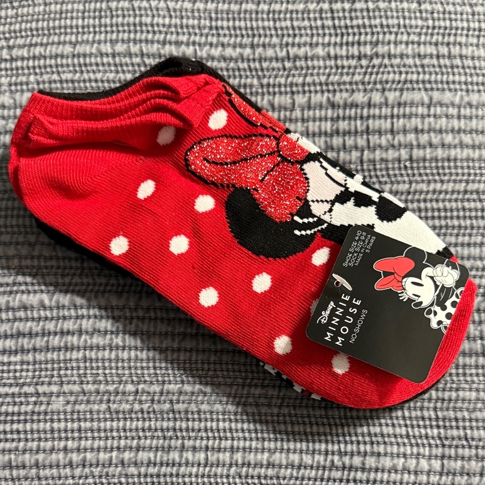 BNWT Disney Minnie Mouse No -show Sock set-5 pairs